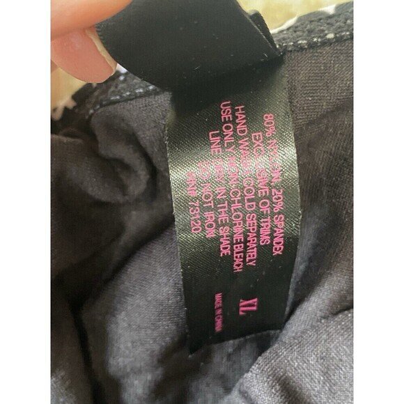 Fredericks of Hollywood Swimsuit Size XL Deep Plunge Capri Black White One Piece - Picture 5 of 7